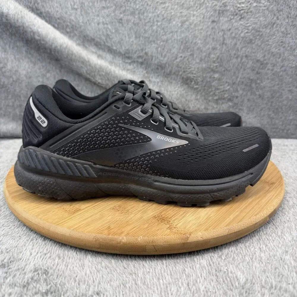 Brooks Adrenaline GTS 22 Shoes Womens Size 8.5 Black Sneakers 1203531B020